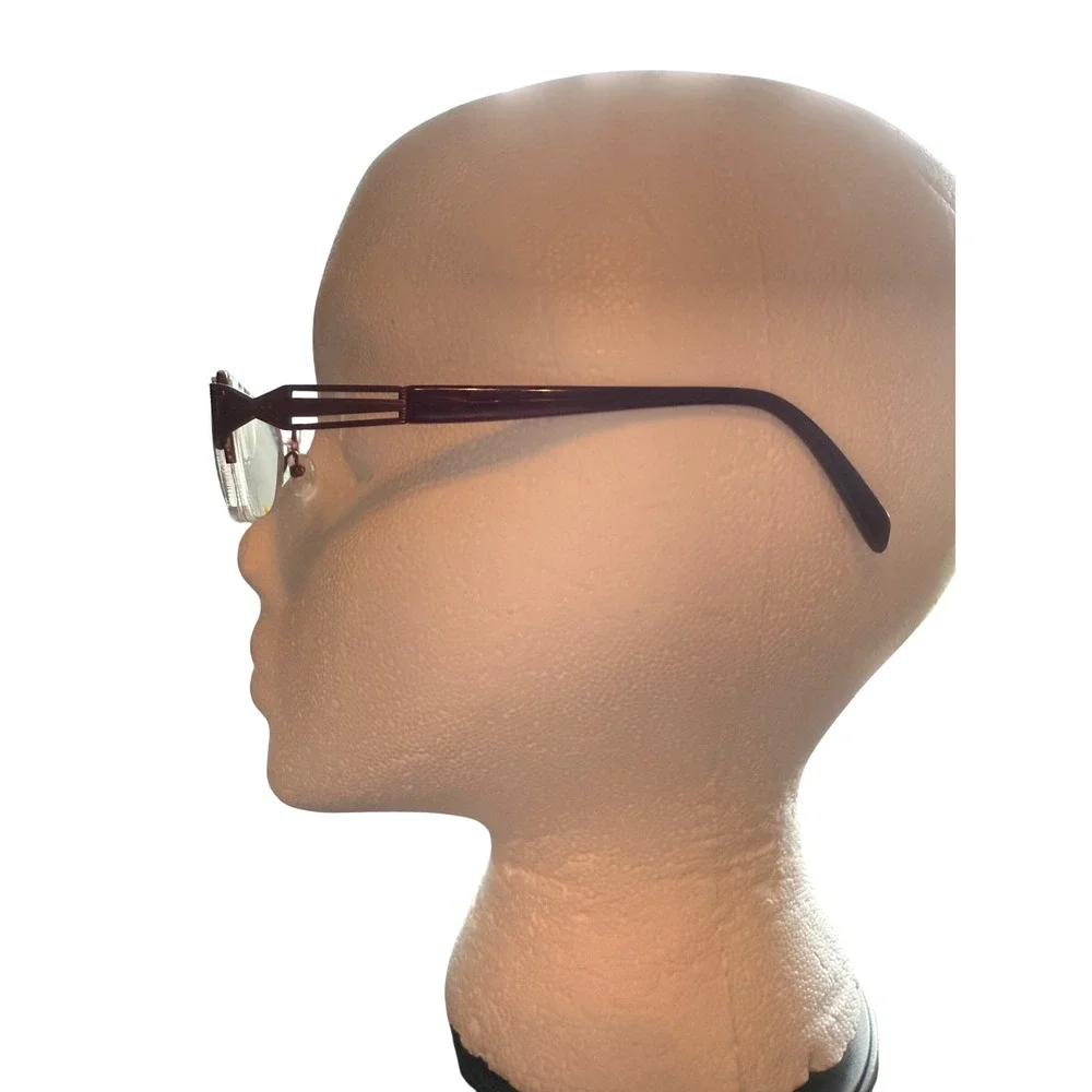 Womens La‎ Scala Rose Designer Eyeglasses Frames Burgundy Modern Style 54-17-135